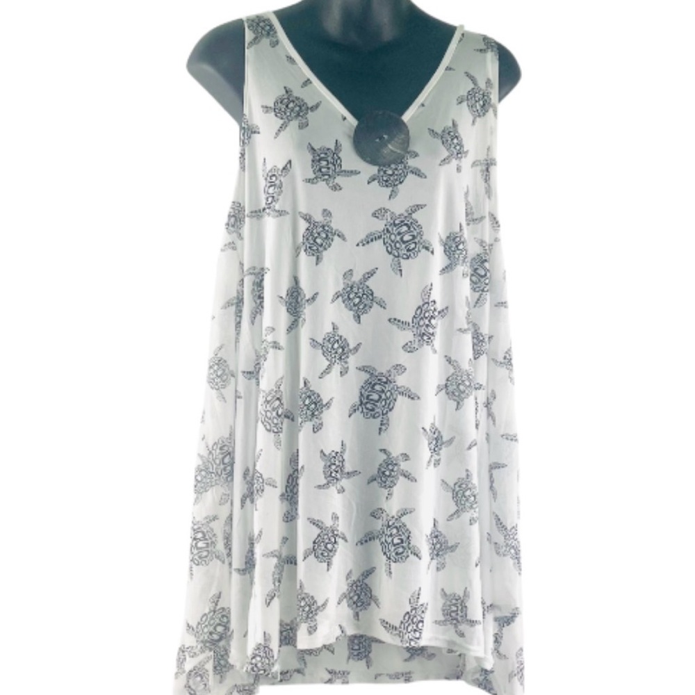 ❤️ India Boutique Black and White Turtle Pattern Swim Coverup